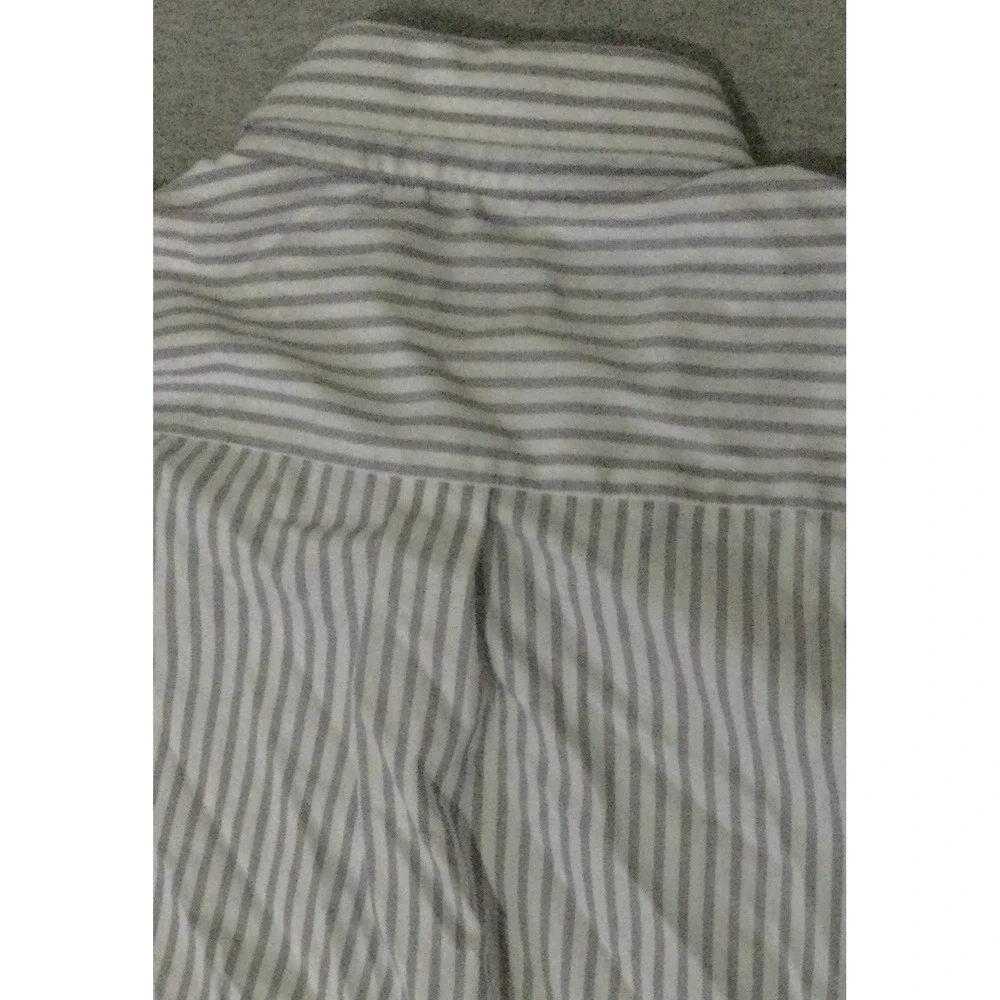Vtg Peter Millar Shirt Men Size Large Purple white striped Button Up Long Sleeve - Picture 5 of 11